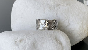 Handmade silver ring, silver thick band, chunky silver ring
