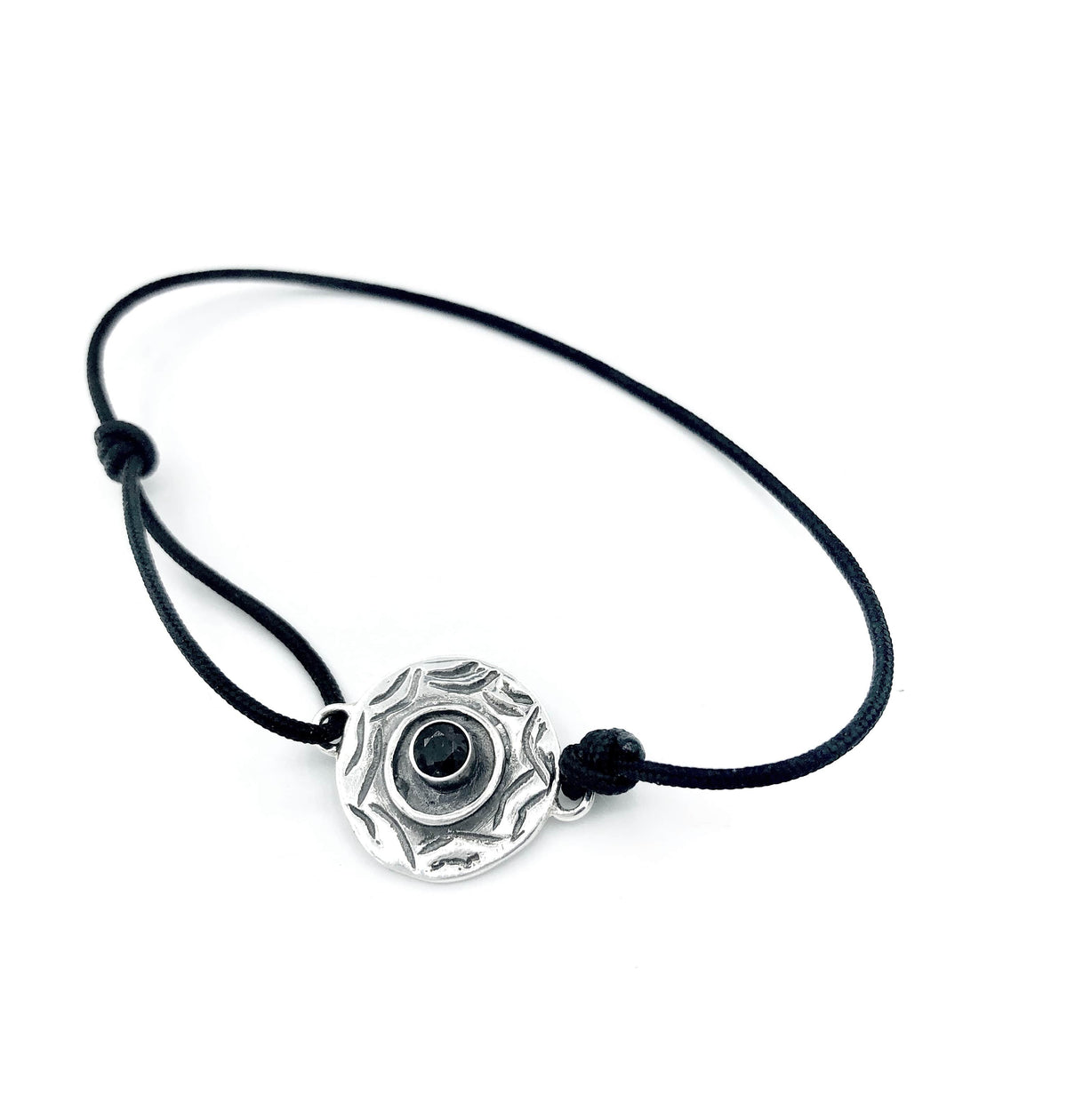 black gemstone evil eye bracelet