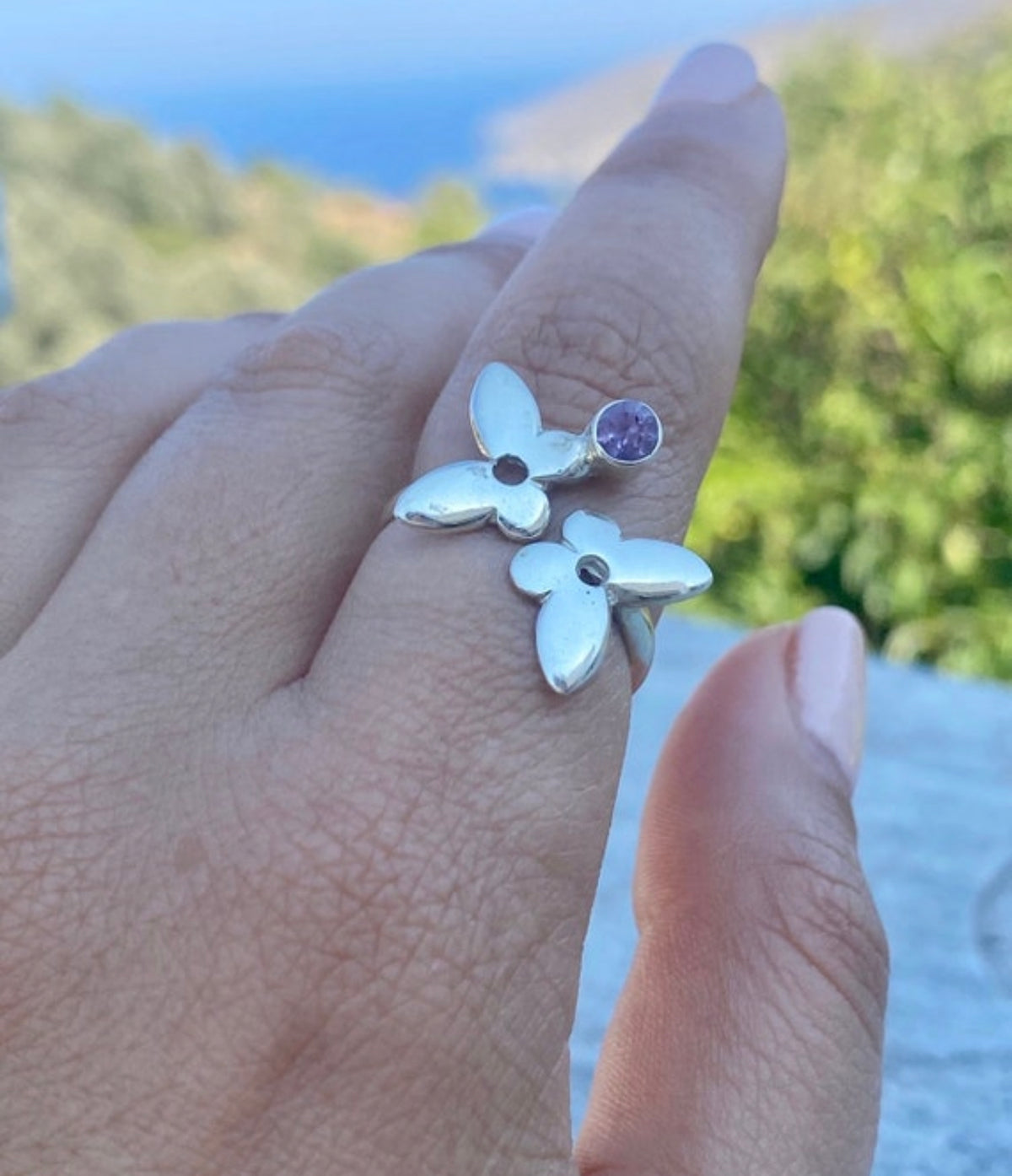 silver butterfly ring