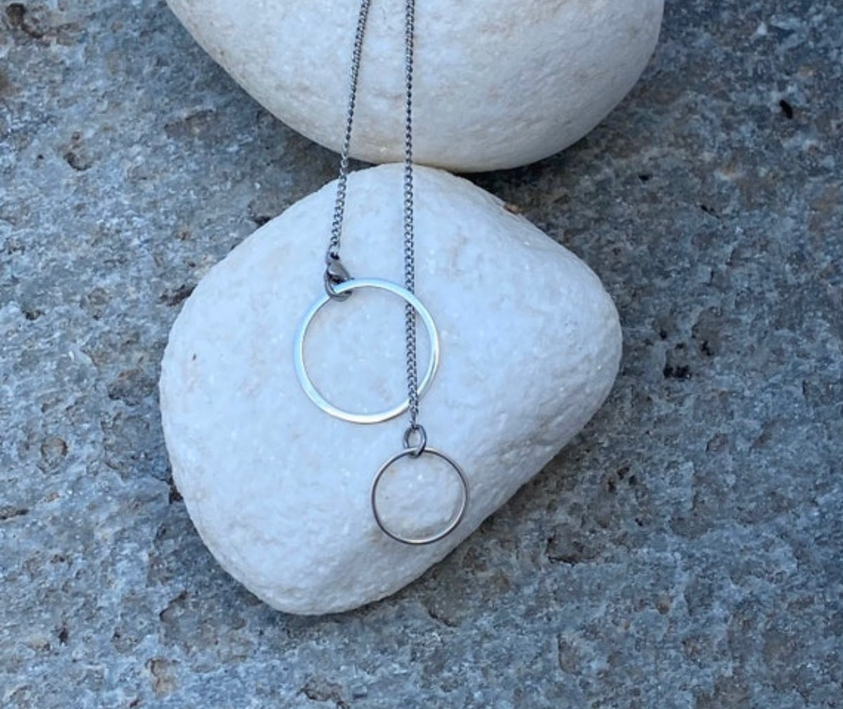 Double circle lariat necklace women’s fashion necklace