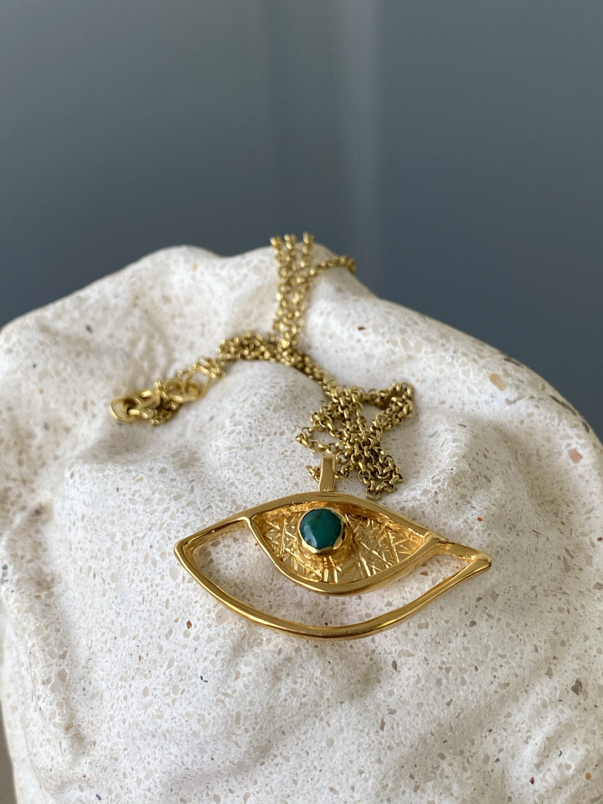 Evil eye necklace, evil eye with turquoise gemstone