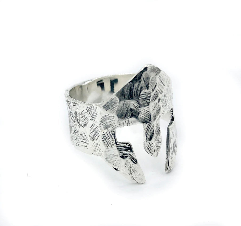 Spartan helmet ring, spartan ring, warrior helmet ring silver ring
