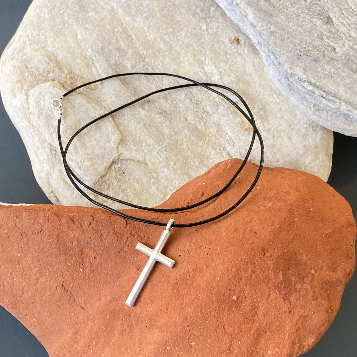 Silver cross necklace modern silver cross