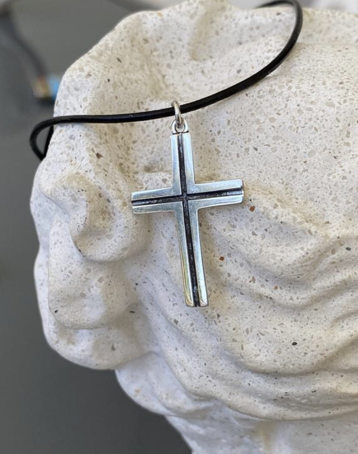 Silver cross necklace modern silver cross 