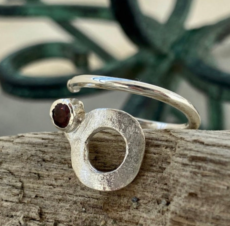 circle ring pink tourmaline ring