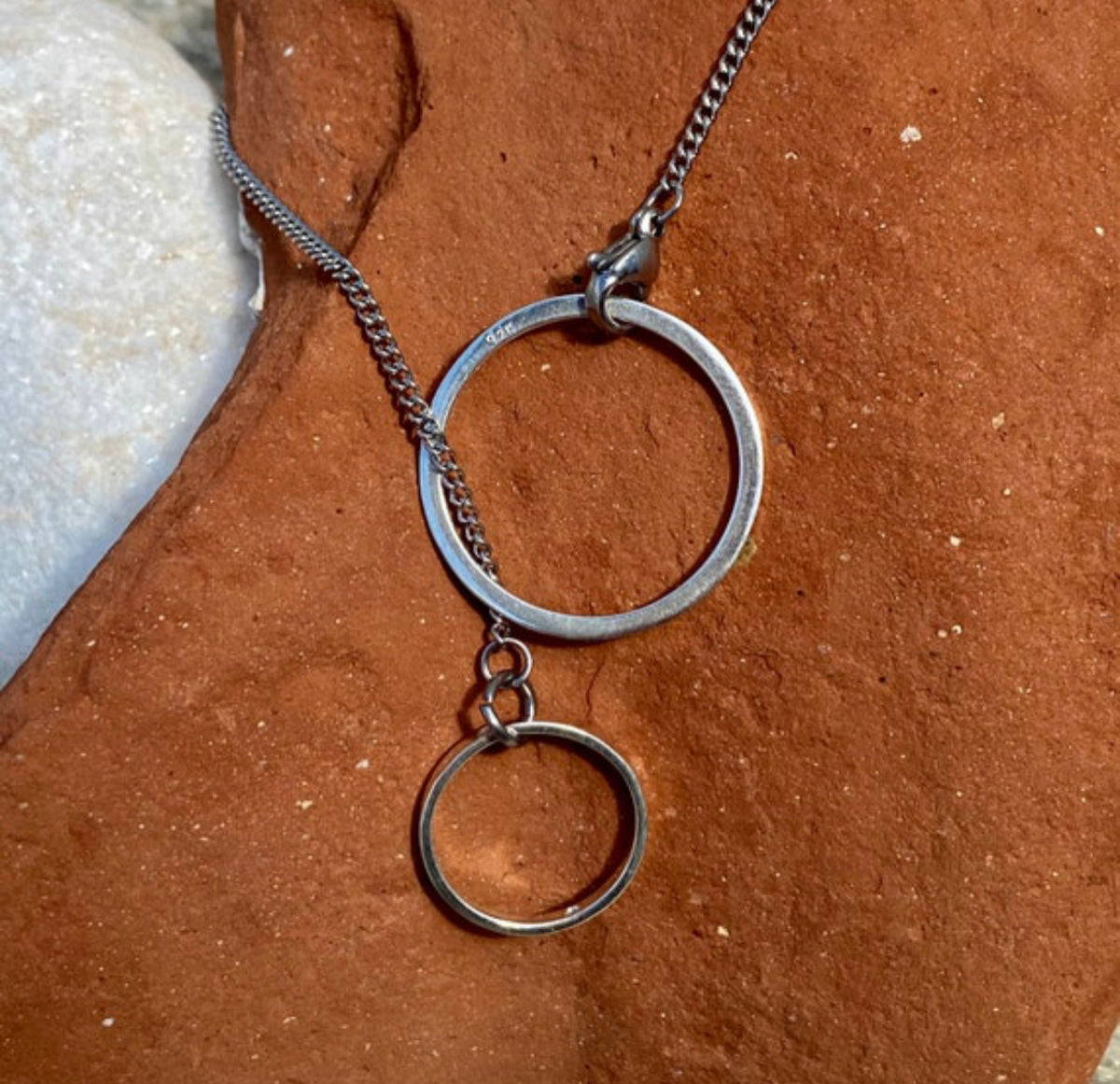 Double circle lariat necklace women’s fashion necklace