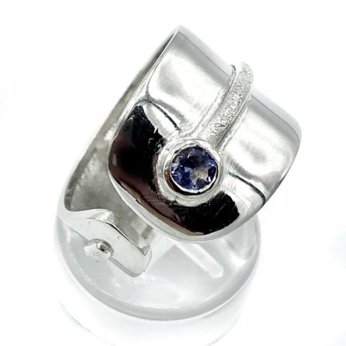 blue iolite silver ring - Santorini ring