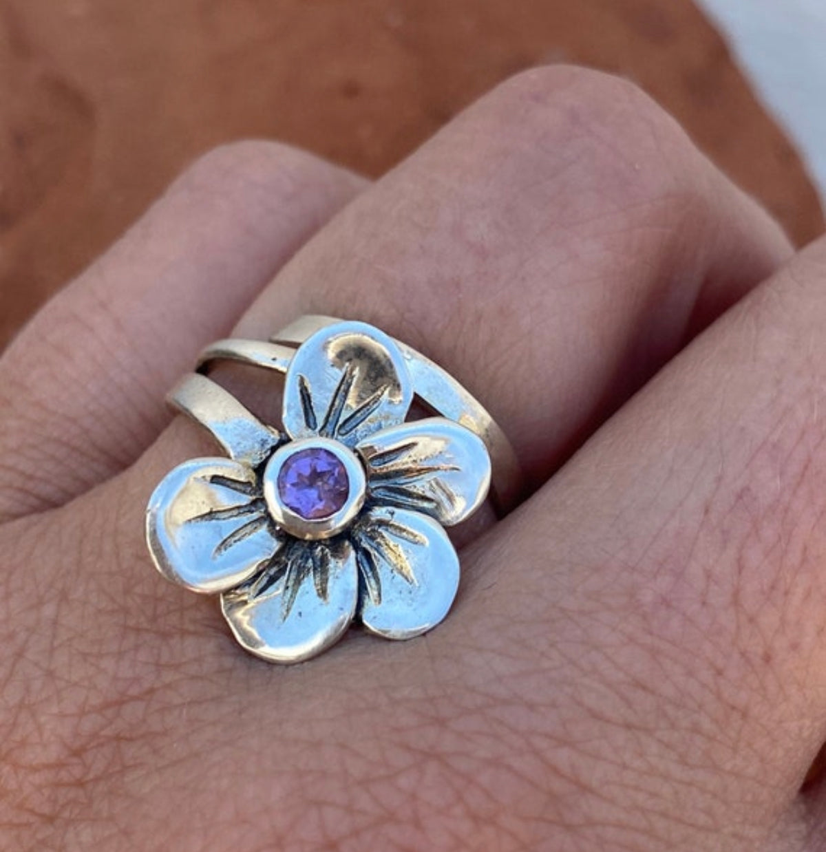 amethyst flower ring