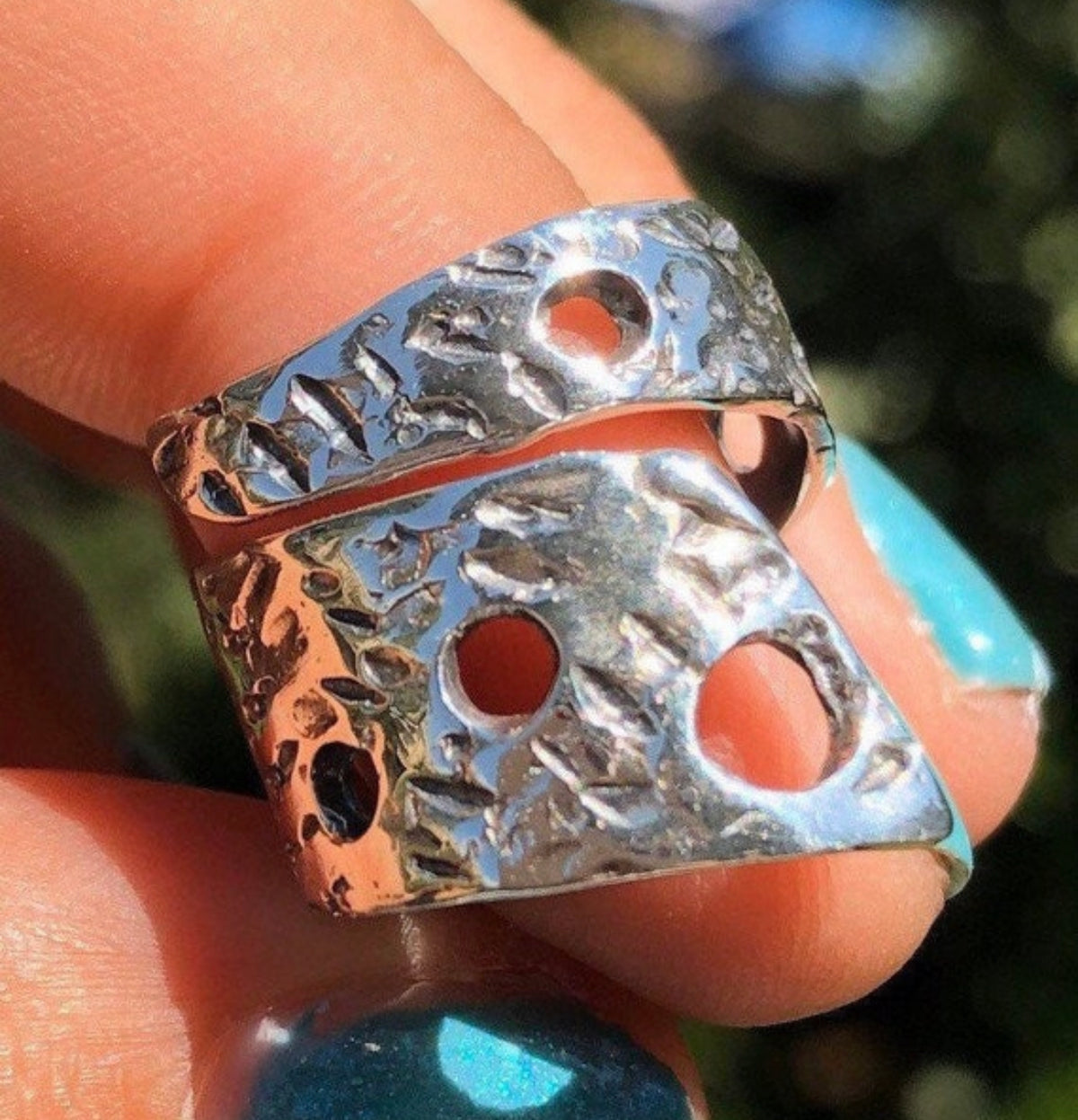 wide silver ring adjustable