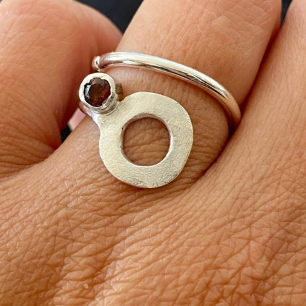 circle ring pink tourmaline ring