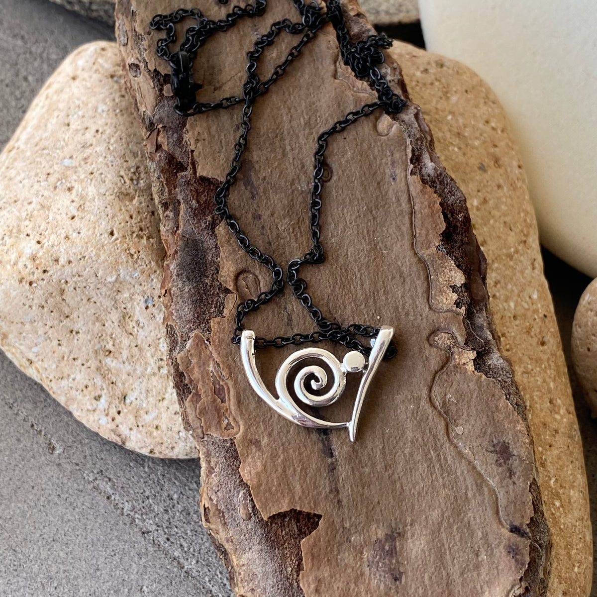Swirl necklace silver, greek necklace