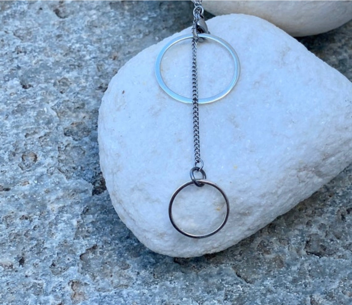 Double circle lariat necklace women’s fashion necklace