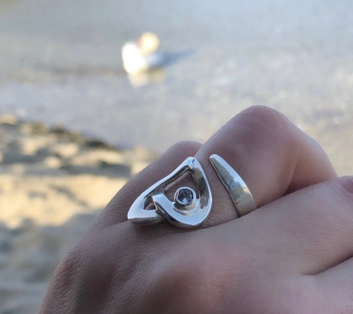 silver heart ring adjustable