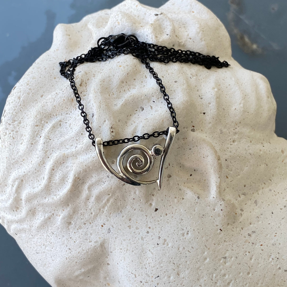 Swirl necklace silver, greek necklace