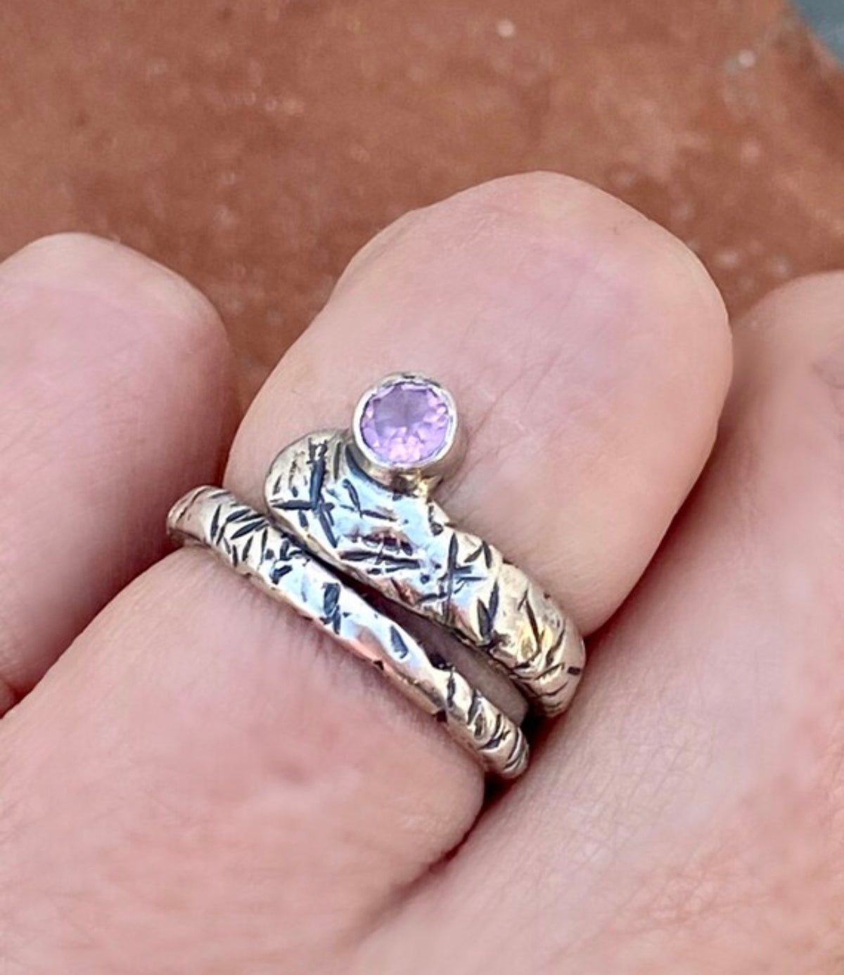 pink tourmaline silver ring adjustable