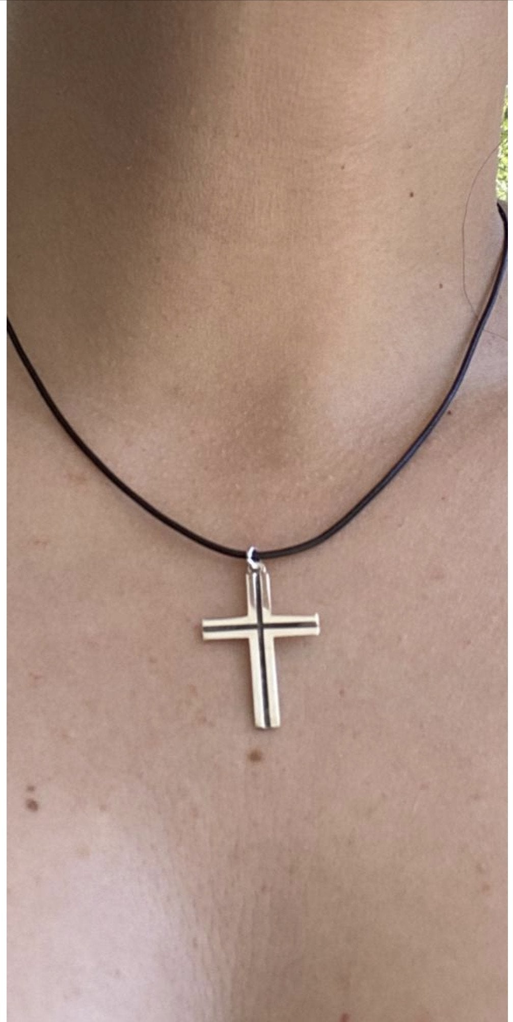 Silver cross necklace modern silver cross 