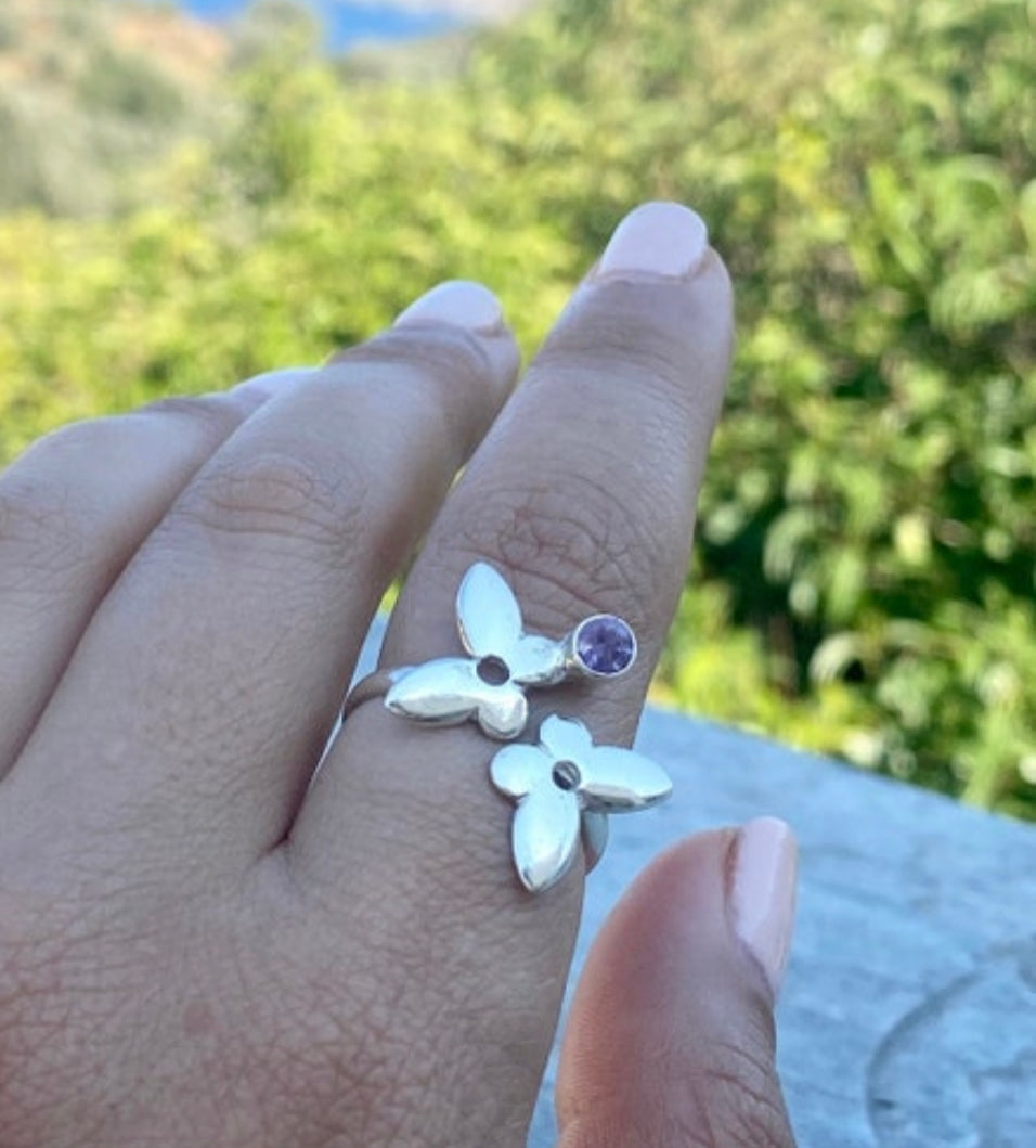 butterfly ring silver