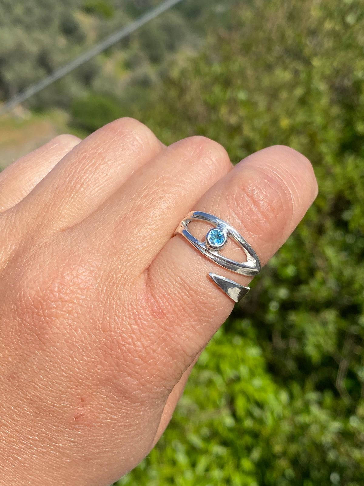 evil eye ring blue topaz