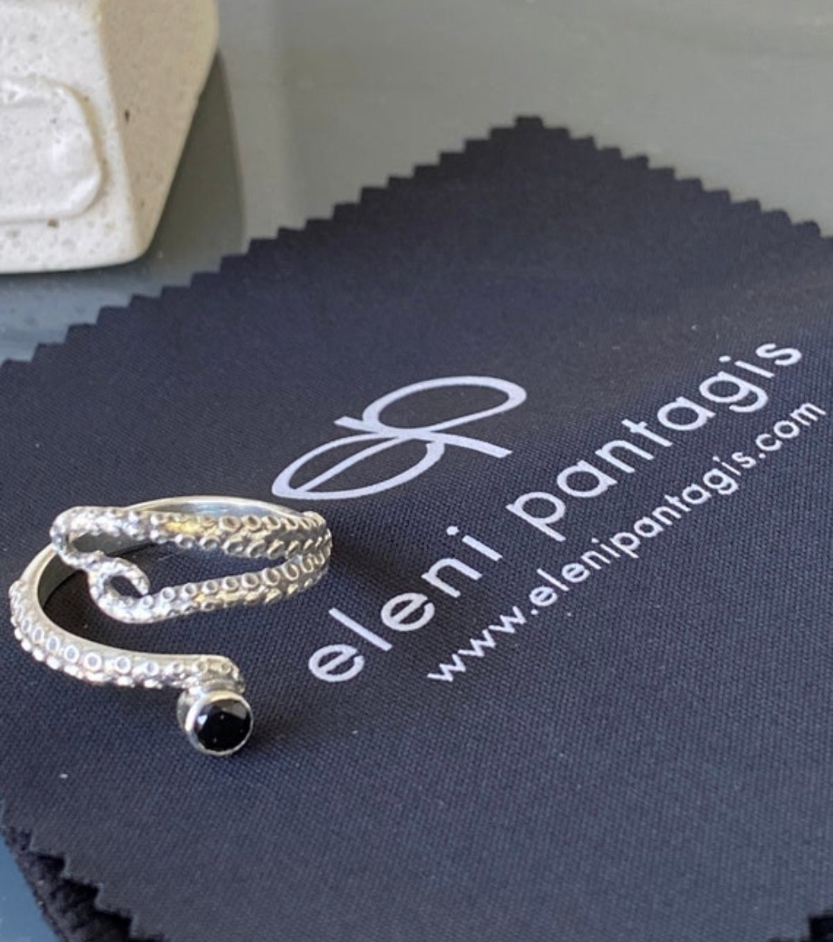 octopus ring gemstone tentacle silver ring